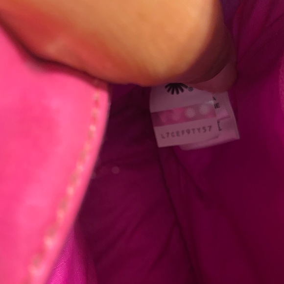 UGG Janey II sheepskin clear crossbody belt bag rock rose bright pink - Picture 5 of 10